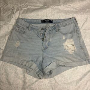 Hollister Light Blue Ripped Jean Shorts